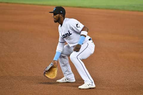 First Baseman Lewin Diaz of the Miami Marlins (Photo by Eric Espada/Getty Images)