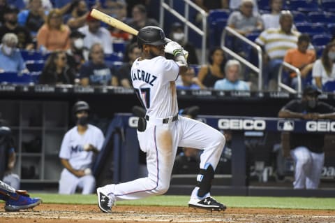 Miami Marlins outfielder Bryan De La Cruz (Photo by Eric Espada/Getty Images)