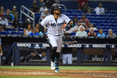 Miami Marlins catcher Jorge Alfaro (Photo by Eric Espada/Getty Images)