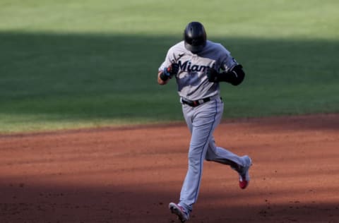 BALTIMORE, MARYLAND – AUGUST 05: Brian Anderson #15 of the Miami Marlins. (Photo by Rob Carr/Getty Images)