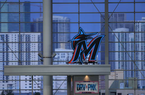 Miami Marlins logo at loanDepot Park (Photo by Mark Brown/Getty Images)