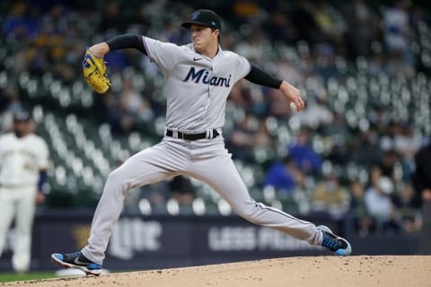 Starting Pitcher Trevor Rogers of the Miami Marlins (Photo by John Fisher/Getty Images)