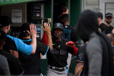 Second Baseman Jazz Chisholm of the Miami Marlins (Photo by Justin Berl/Getty Images)