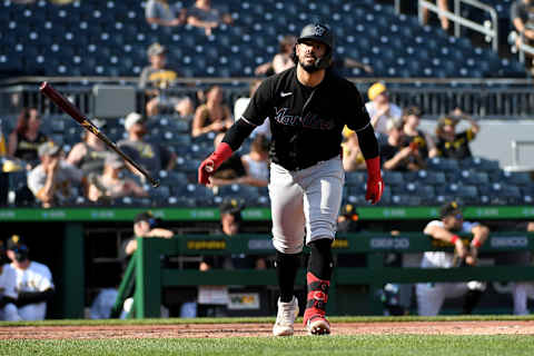 Catcher Jorge Alfaro of the Miami Marlins (Photo by Justin Berl/Getty Images)