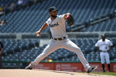 Miami Marlins starting pitcher Sandy Alcantara (Photo by Justin Berl/Getty Images)