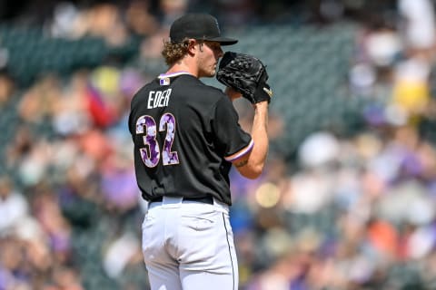 Miami Marlins starting pitcher Jake Eder (Photo by Dustin Bradford/Getty Images)