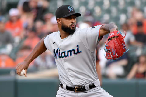 Miami Marlins starting pitcher Sandy Alcantara (Photo by Will Newton/Getty Images)