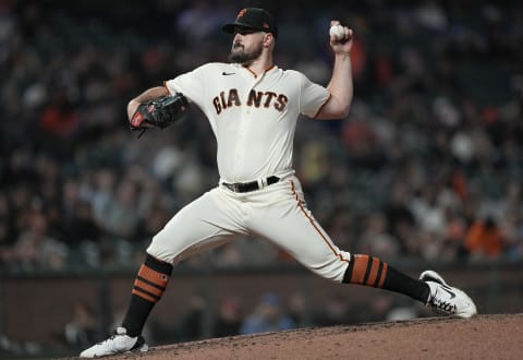 SAN FRANCISCO, CALIFORNIA – SEPTEMBER 29: Carlos Rodon #16 of the San Francisco Giants pitches against the Colorado Rockies in the top of the six inning at Oracle Park on September 29, 2022 in San Francisco, California. (Photo by Thearon W. Henderson/Getty Images)