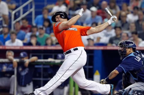 MIAMI, FL – JUNE 10: Infielder Gaby Sanchez #15 of the Miami Marlins. (Photo by J. Meric/Getty Images)