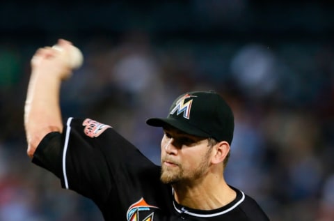 ATLANTA, GA – SEPTEMBER 26: Josh Johnson #55 of the Miami Marlins. (Photo by Kevin C. Cox/Getty Images)