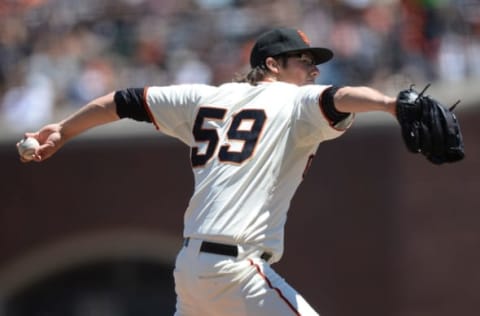 SAN FRANCISCO, CA – JULY 10: Mike Kickham #59 of the San Francisco Giants pitches against the New York Mets at AT&T Park on July 10, 2013 in San Francisco, California. (Photo by Thearon W. Henderson/Getty Images)