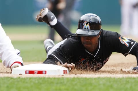 WASHINGTON, DC – SEPTEMBER 22: Juan Pierre #9 of the Miami Marlins. (Photo by Jonathan Ernst/Getty Images)