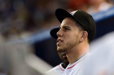 MIAMI, FL – SEPTEMBER 29: Pitcher Jose Fernandez #16 of the Miami Marlins. (Photo by Jason Arnold/Getty Images)