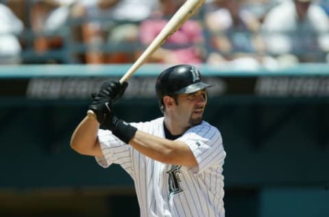 MIAMI – JULY 27: Mike Lowell #19 of the Florida Marlins. (Photo by Eliot J. Schechter/Getty Images)