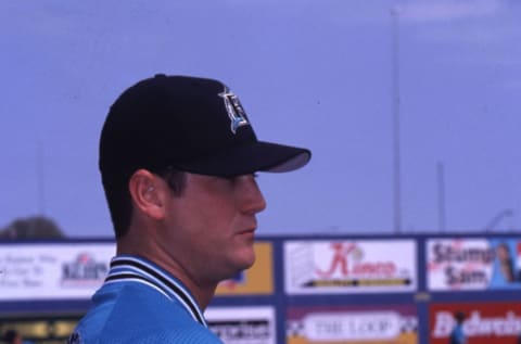 1 Mar 1998: Josh Booty of the Florida Marlins prior to the Marlins. Mandatory Credit: Scott Halleran/Allsport