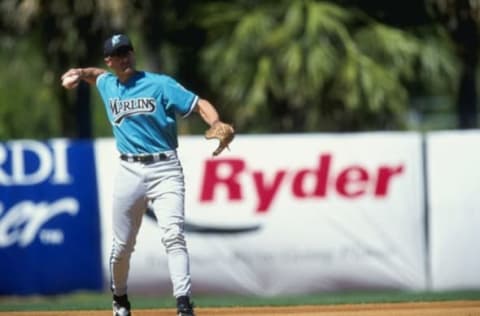 4 Mar 1999: Infielder Kevin Orie #27 of the Florida Marlins in action during a Spring Training game against the University of Miami at the Mark Light Stadium in Coral Gables, Florida. The Marlins defeated the U of Miami 12-3. Mandatory Credit: Jamie Squire /Allsport