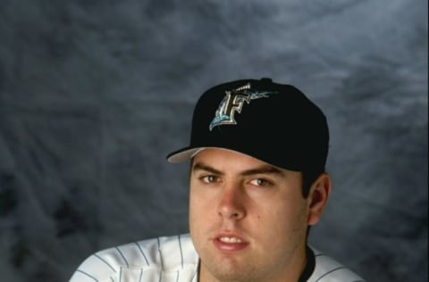 27 Feb 1999: Outfielder Jaime Jones #41 of the Florida Marlins. Matthew Stockman /Allsport