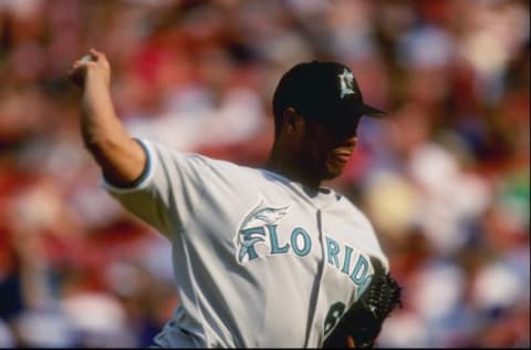 June 20th, 1998: Livan Hernandez #61 of the Florida Marlins. Mandatory Credit: Al Bello /Allsport