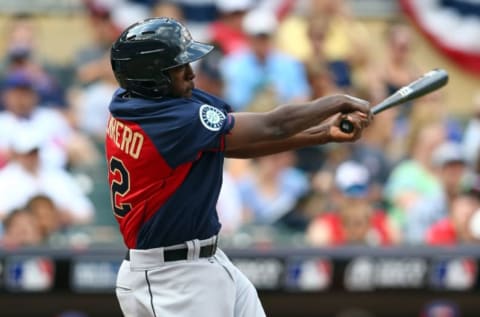 MINNEAPOLIS, MN – JULY 13: Gabriel Guerrero of the World Team during the SiriusXM All-Star Futures Game at Target Field on July 13, 2014 in Minneapolis, Minnesota. (Photo by Elsa/Getty Images)