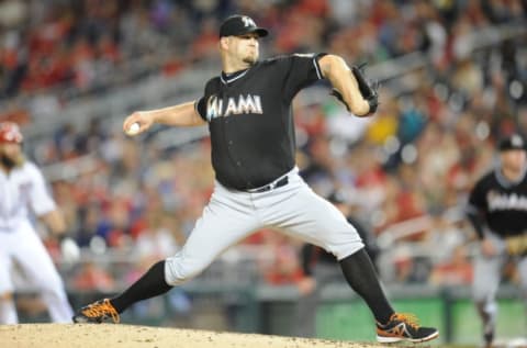 WASHINGTON, DC – SEPTEMBER 26: Brad Penny #33 of the Miami Marlins. (Photo by Mitchell Layton/Getty Images)