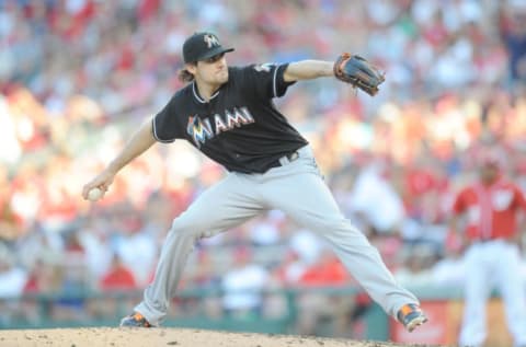 WASHINGTON, DC – SEPTEMBER 27: Nathan Eovaldi #24 of the Miami Marlins. (Photo by Mitchell Layton/Getty Images)