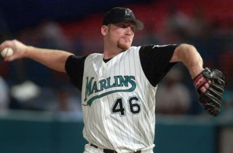 MIAMI, : Florida Marlins’ pitcher Ryan Dempster. RHONA WISE/AFP via Getty Images)