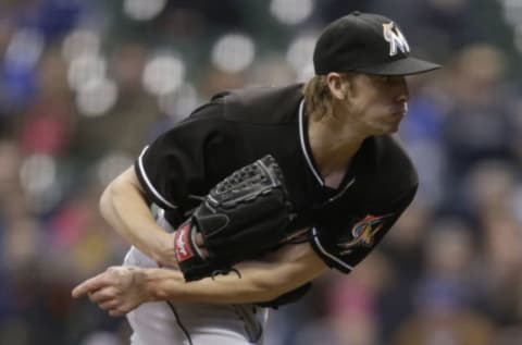 MILWAUKEE, WI – APRIL 29, 2016: Adam Conley #61 of the Miami Marlins. (Photo by Mike McGinnis/Getty Images)