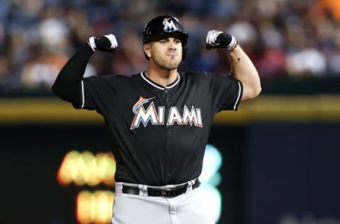 ATLANTA, GA – JULY 01: Pinch hitter Jose Fernandez #16 of the Miami Marlins. (Photo by Mike Zarrilli/Getty Images)