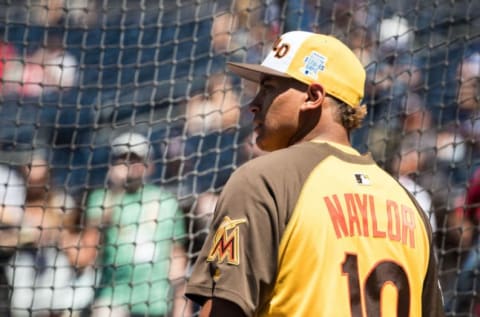 SAN DIEGO, CA – JULY 10: Josh Naylor #10 of the Miami Marlins. (Photo by Brace Hemmelgarn/Minnesota Twins/Getty Images)