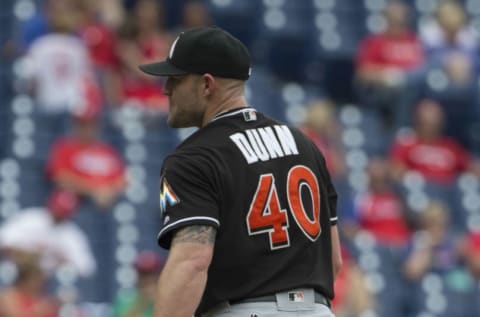 PHILADELPHIA, PA – SEPTEMBER 18: Mike Dunn #40 of the Miami Marlins. (Photo by Mitchell Leff/Getty Images)