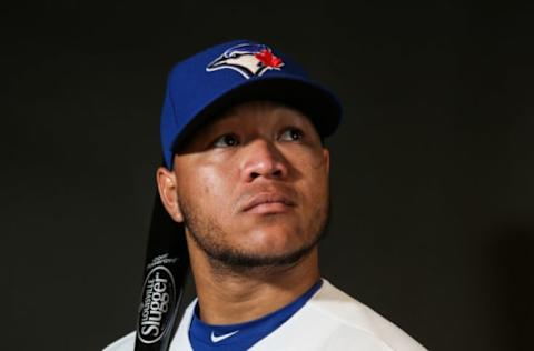 DUNEDIN, FL – FEBRUARY 21: Harold Ramirez #48 of the Toronto Blue Jays poses for a portait during a MLB photo day at Florida Auto Exchange Stadium on February 21, 2017 in Dunedin, Florida. (Photo by Mike Stobe/Getty Images)