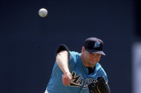 4 Mar 2000: Reid Cornelius #38 of the Florida Marlins. Mandatory Credit: Andy Lyons /Allsport