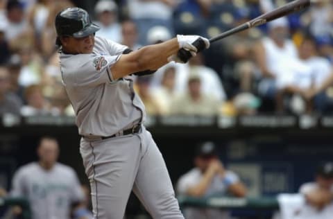 KANSAS CITY, MO – JUNE 17: Miguel Cabrera of the Florida Marlins. (Photo by John Williamson/MLB Photos via Getty Images)