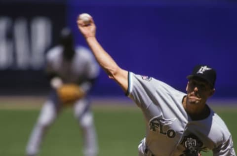 PHILADELPHIA, PA – JUNE 1: Kevin Brown #27 of the Florida Marlins. (Photo by Mitchell Layton/Getty Images)