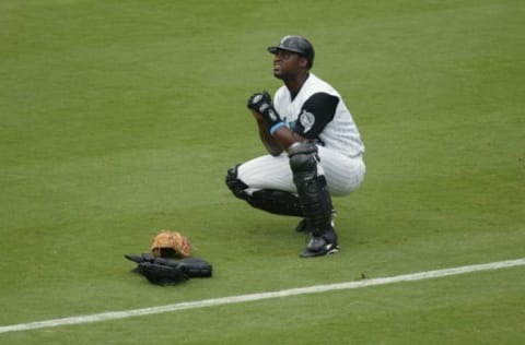 MIAMI – JUNE 16: Catcher Charles Johnson #23 of the Florida Marlins. (Photo By Eliot Schechter/Getty Images)