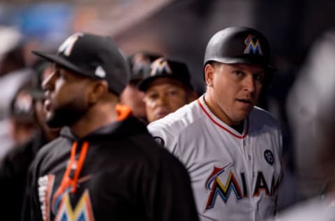 MIAMI, FL – SEPTEMBER 30: A.J. Ellis #17 of the Miami Marlins. (Photo by Rob Foldy/Miami Marlins via Getty Images)