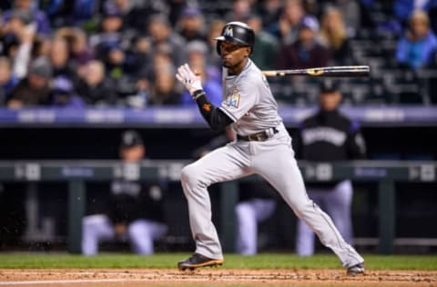 DENVER, CO – SEPTEMBER 25: Dee Gordon #9 of the Miami Marlins. (Photo by Rob Foldy/Miami Marlins via Getty Images)