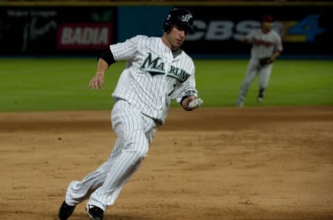 MIAMI, FL – MAY 20: Ross Gload #7 of the Florida Marlins. (Photo by Ronald C. Modra /Getty Images)