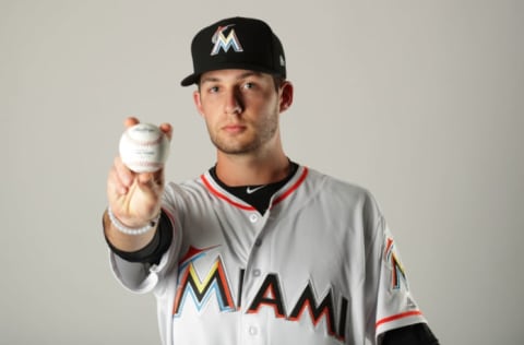 JUPITER, FL – FEBRUARY 22: Zac Gallen #84 of the Miami Marlins poses for a portrait at The Ballpark of the Palm Beaches on February 22, 2018 in Jupiter, Florida. (Photo by Streeter Lecka/Getty Images)