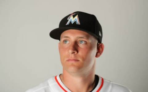 JUPITER, FL – FEBRUARY 22: Nick Neidert #87 of the Miami Marlins poses for a portrait at The Ballpark of the Palm Beaches on February 22, 2018, in Jupiter, Florida. (Photo by Streeter Lecka/Getty Images)