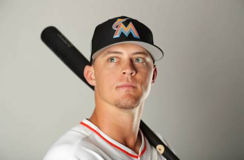 JUPITER, FL – FEBRUARY 22: Lee Braxton #74 of the Miami Marlins poses for a portrait at The Ballpark of the Palm Beaches on February 22, 2018 in Jupiter, Florida. (Photo by Streeter Lecka/Getty Images)