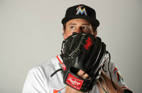 JUPITER, FL – FEBRUARY 22: Mike Kickham #60 of the Miami Marlins poses for a portrait at The Ballpark of the Palm Beaches on February 22, 2018 in Jupiter, Florida. (Photo by Streeter Lecka/Getty Images)