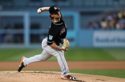 LOS ANGELES, CA – APRIL 24: Dillon Peters #76 of the Miami Marlins pitches during the first inning of a game against the Los Angeles Dodgers at Dodger Stadium on April 24, 2018 in Los Angeles, California. (Photo by Sean M. Haffey/Getty Images)