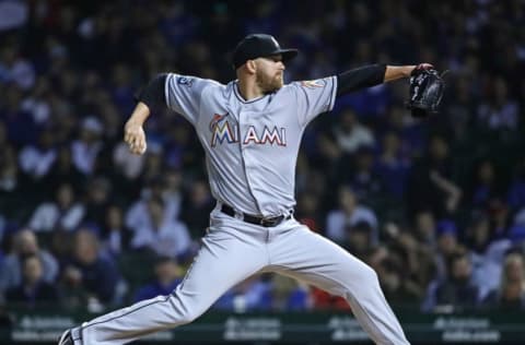 CHICAGO, IL – MAY 07: Tyler Cloyd #67 of the Miami Marlins pitches against the Chicago Cubs at Wrigley Field on May 7, 2018 in Chicago, Illinois. (Photo by Jonathan Daniel/Getty Images)