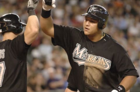 Florida Marlins third baseman Miguel Cabrera. (Photo by A. Messerschmidt/Getty Images)