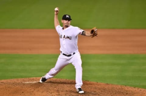 MIAMI, FL – JUNE 25: Nick Wittgren #64 of the Miami Marlins pitches in the ninth inning during the game against the Arizona Diamondbacks at Marlins Park on June 25, 2018 in Miami, Florida. (Photo by Mark Brown/Getty Images)