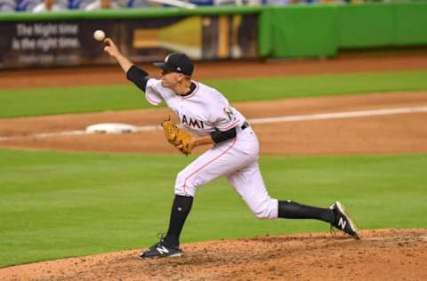 MIAMI, FL – JUNE 26: Ben Meyer #51 of the Miami Marlins pitches in the sixth inning during the game against the Arizona Diamondbacksa at Marlins Park on June 26, 2018 in Miami, Florida. (Photo by Mark Brown/Getty Images)