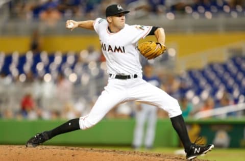 MIAMI, FL – JULY 10: Ben Meyer #51 of the Miami Marlins delivers a pitch in the ninth inning against the Milwaukee Brewers at Marlins Park on July 10, 2018 in Miami, Florida. (Photo by Michael Reaves/Getty Images)