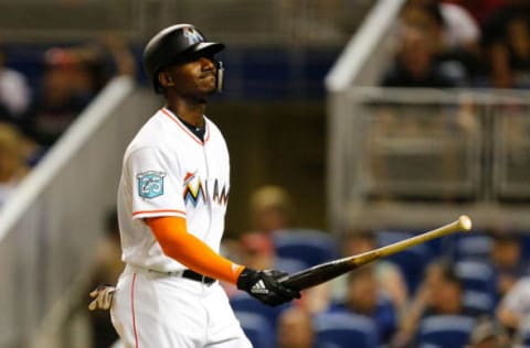 MIAMI, FL – APRIL 03: Lewis Brinson