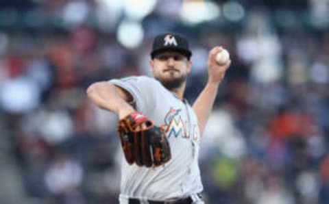 SAN FRANCISCO, CA – JUNE 18: Caleb Smith #31 of the Miami Marlins pitches against the San Francisco Giants in the first inning at AT&T Park on June 18, 2018 in San Francisco, California. (Photo by Ezra Shaw/Getty Images)